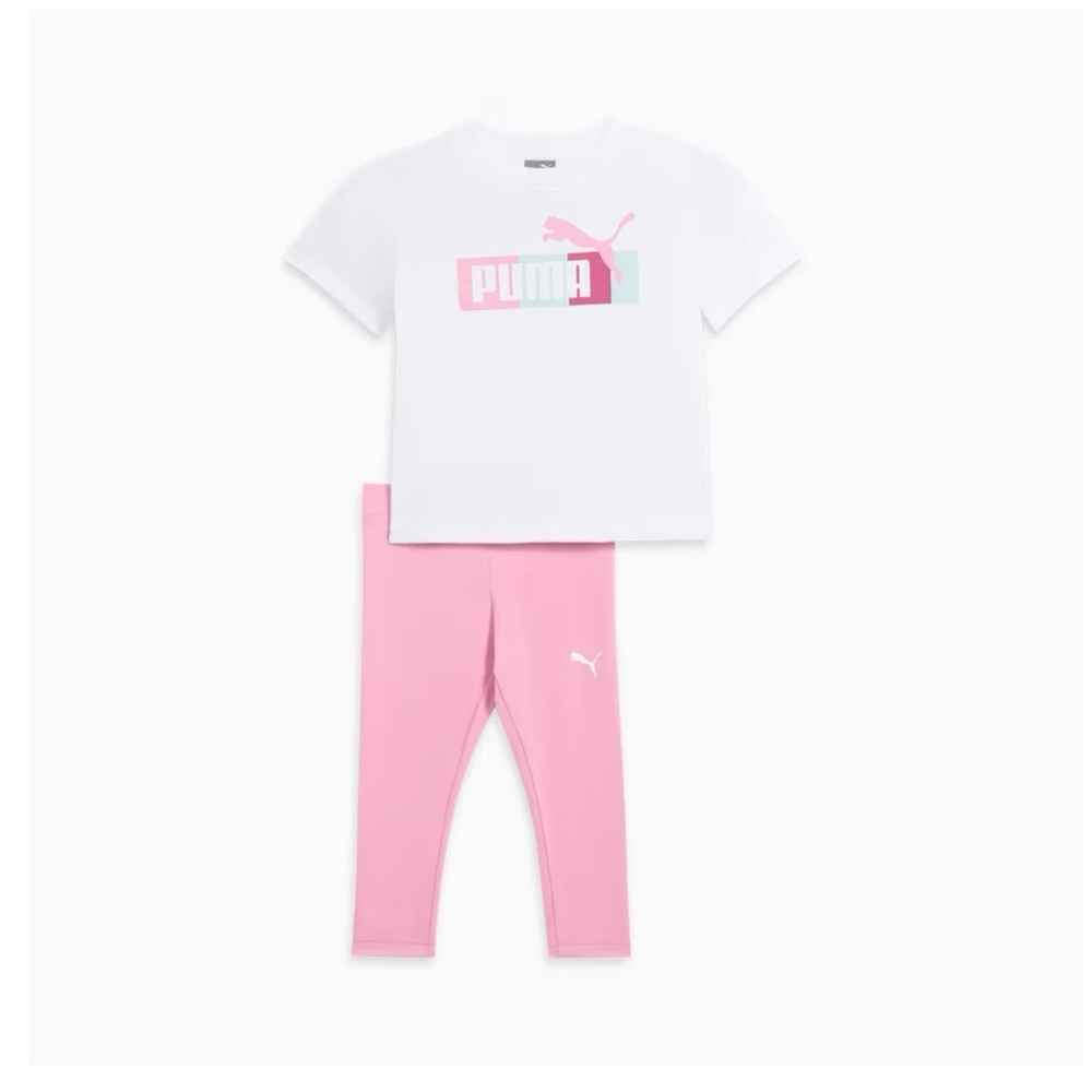 2pc Puma short sleeve shirt with pink leggings for baby girls/ Size: 24 months